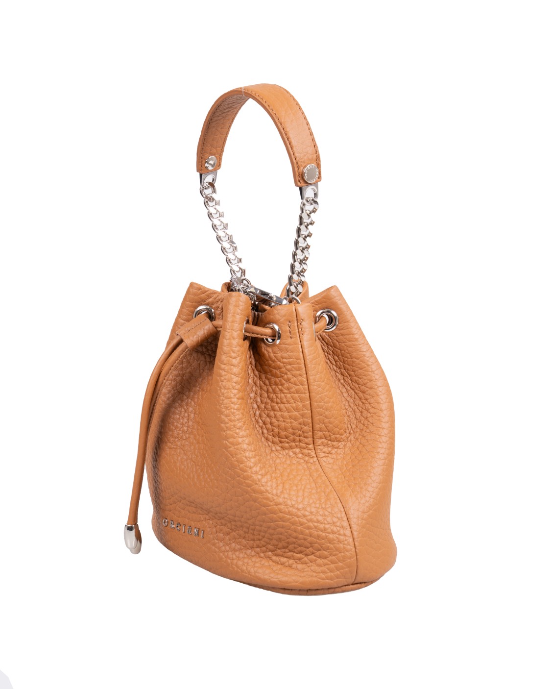 shop ORCIANI  Secchiello: Orciani mini secchiello Nest Soft in pelle martellata.
Dimensioni: 18cm x 18cm x 8cm.
Taschino interno aperto.
Chiusura con laccetto.
Tracolla aggiuntiva in catena.
Finitura dettagli color palladio.
Composizione: 100% Pelle.
Fabbricato in Italia.. SD0186 SOF-CUOIO number 127937